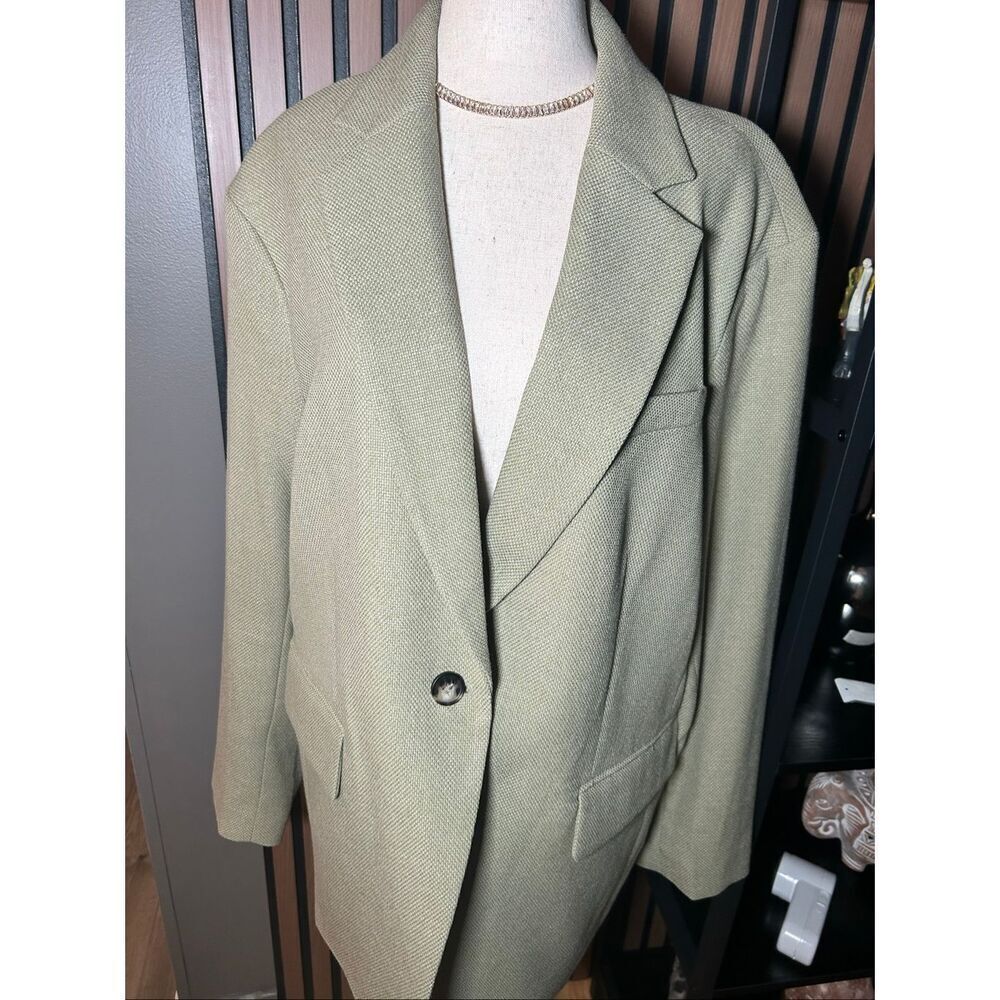 H&M green blazer size M comfy large size NWT - Picture 1 of 7